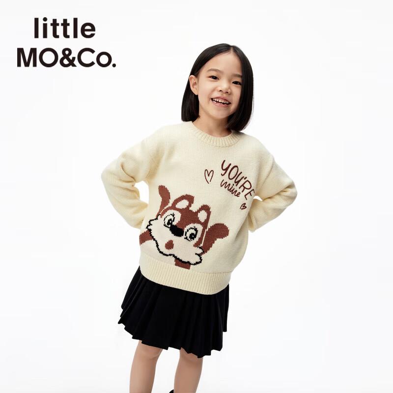 

little MO&Co. Kids Cartoon Squirrel Wool Blend Sweater 140