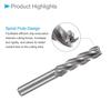 4-Flute Spiral End Mill Bits, 14mm Diameter 53mm Length, High Speed Steel Straight Milling Cutter with Storage Case- (Applications: for Plywood