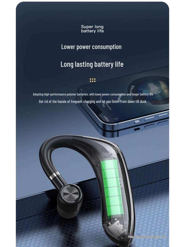 Bluetooth Over-Ear Headphones with Ultra-Long Battery Life & High-Quality Sound, Suitable for Driving, Wearable on Either Ear