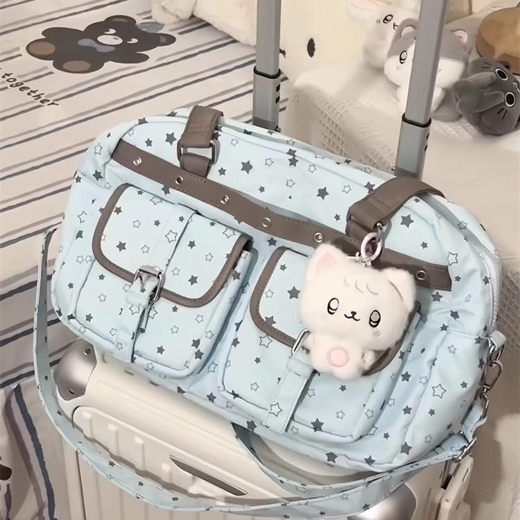 Thin Qiaoxing Cute Polka Dot Star Shoulder Bag Trend Class Bag Universal Canvas Bag Double Layer Transparent