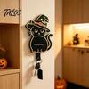 Entryway Wall Organizer Witch Cat Hook, Weight-sensitive Design Self Adhesive Wizard Hat Decor Key Holder, Decorative Vertical Storage for Halloween