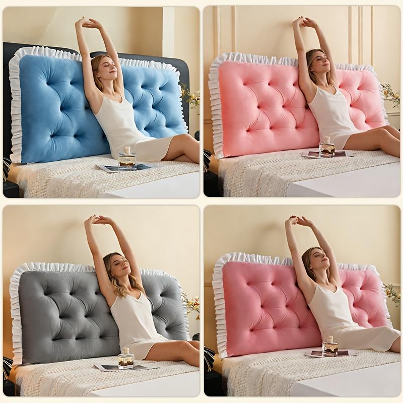 Luxurious Bedroom Crystal Velvet Backrest Pillow, Fashionable Lace Design, Soft And Skin-Friendly, Full And Elastic