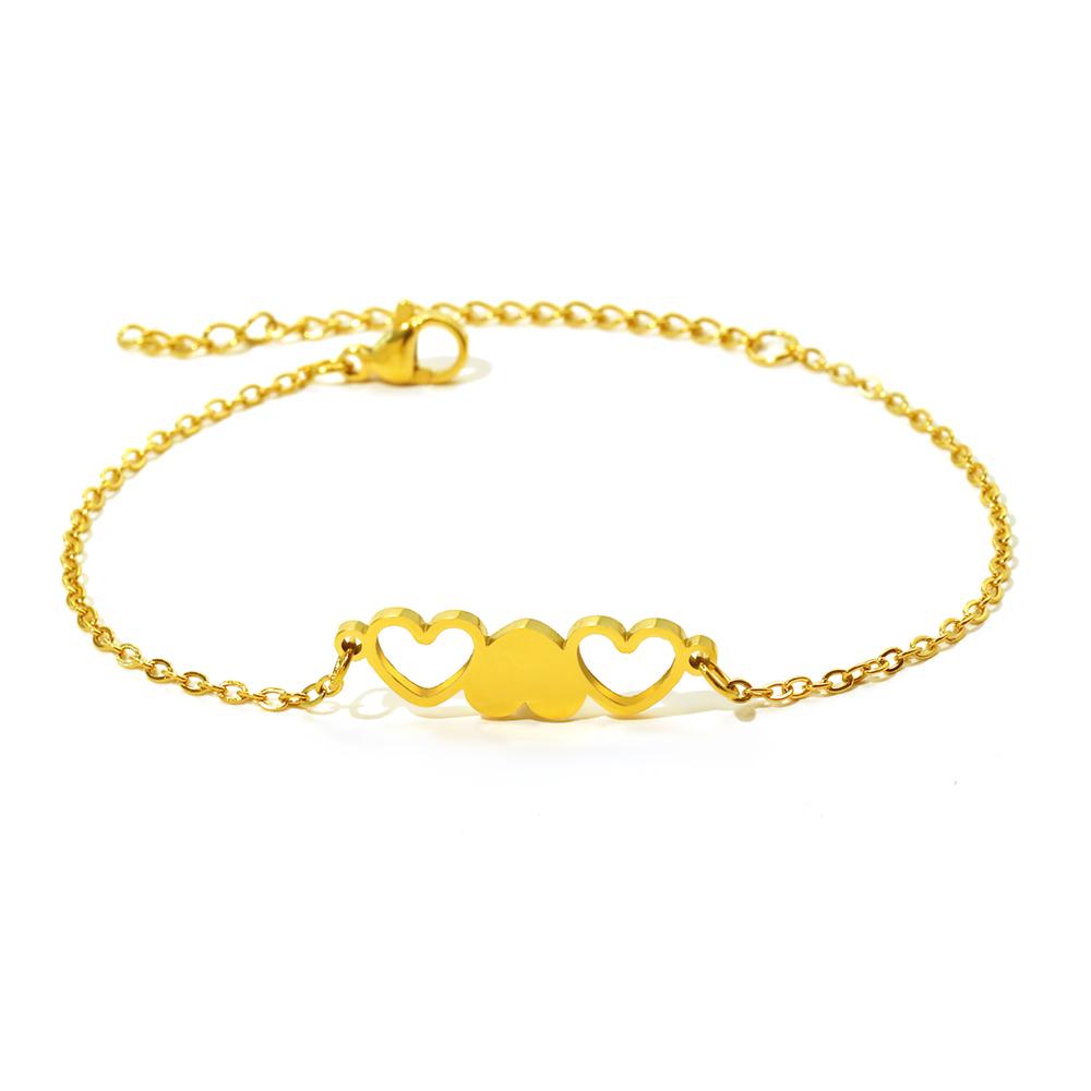 Stainless Steel Bracelets Atmosphere Openworked Heart Shape Chain Trendy Fine Bracelet For Women Jewerlry Exquisite Holiday Gift