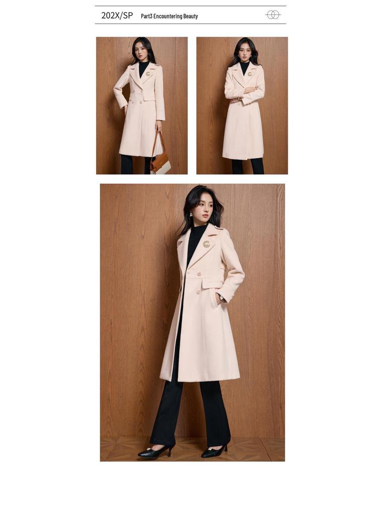 Women's High-End Double-Breasted Wool Coat: Autumn/Winter Korean Style, Mid-Length, Tall Fit, Goddess Temperament