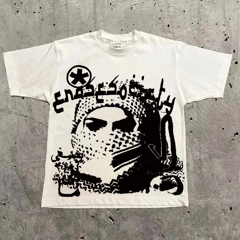Graphic T-shirt Men Women Vintage Top Hip Hop Streetwear Oversized T-shirt Short Sleeve Casual Clothing Summer Fashion Trendy Tees Top