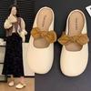 Half Slippers Fashion Flat Heel Summer Non-slip Cool Slippers Women's Wear 2025 Small Fragrant Wind One Word Bag Head Drag Lazy Shoes