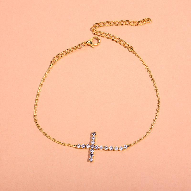 Retro Cross Anklet - Trendy, Fashionable Single-Layer Foot Accessory