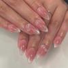 Fresh Natural Blush Gradient 3D Bow Cat Eye Press-On Nail Tips