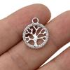 10Pcs Silver Plated Crystal Tree Of Life Charm Pendant For Jewelry Making Earrings Bracelet Necklace Accessories Diy Findings