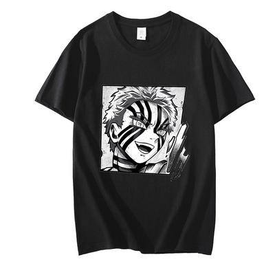 Japonské Anime Demon Slayer Harajuku Tričko Rengoku Akaza Dvanáct Kizuki Kreslený potisk Kimetsu No Yaiba trička Oversex Unisex Streetwear