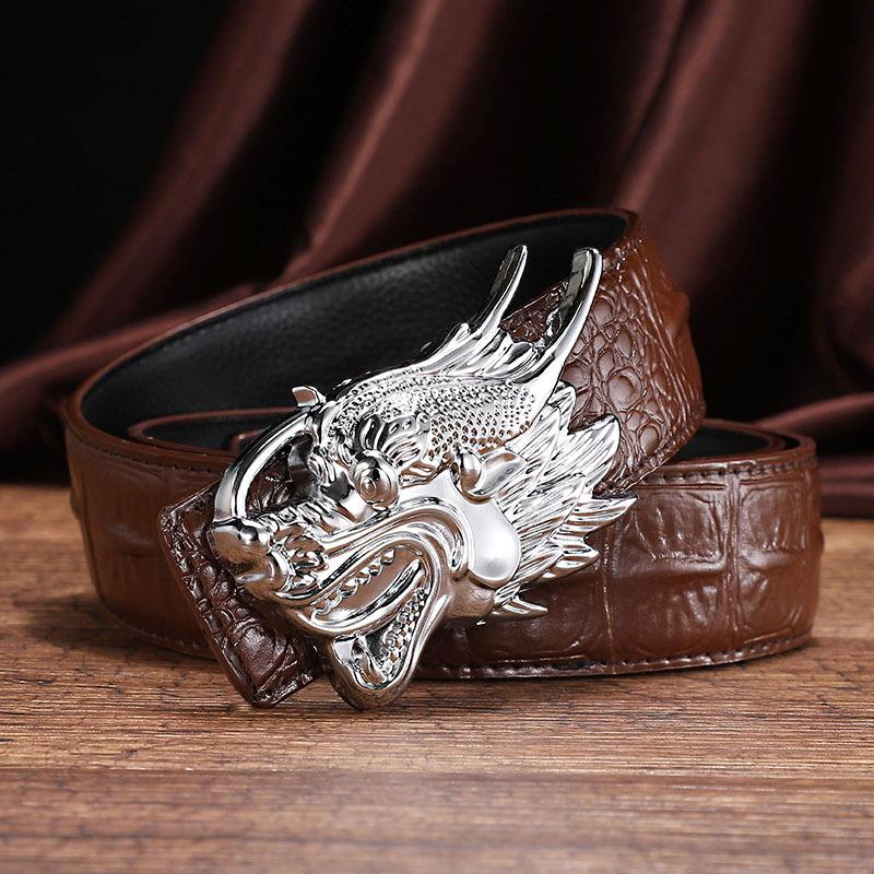 Men's Leather Belt Genuine Leather Belt Personality Faucet Alloy Smooth Buckle Belt Youth Casual Belt