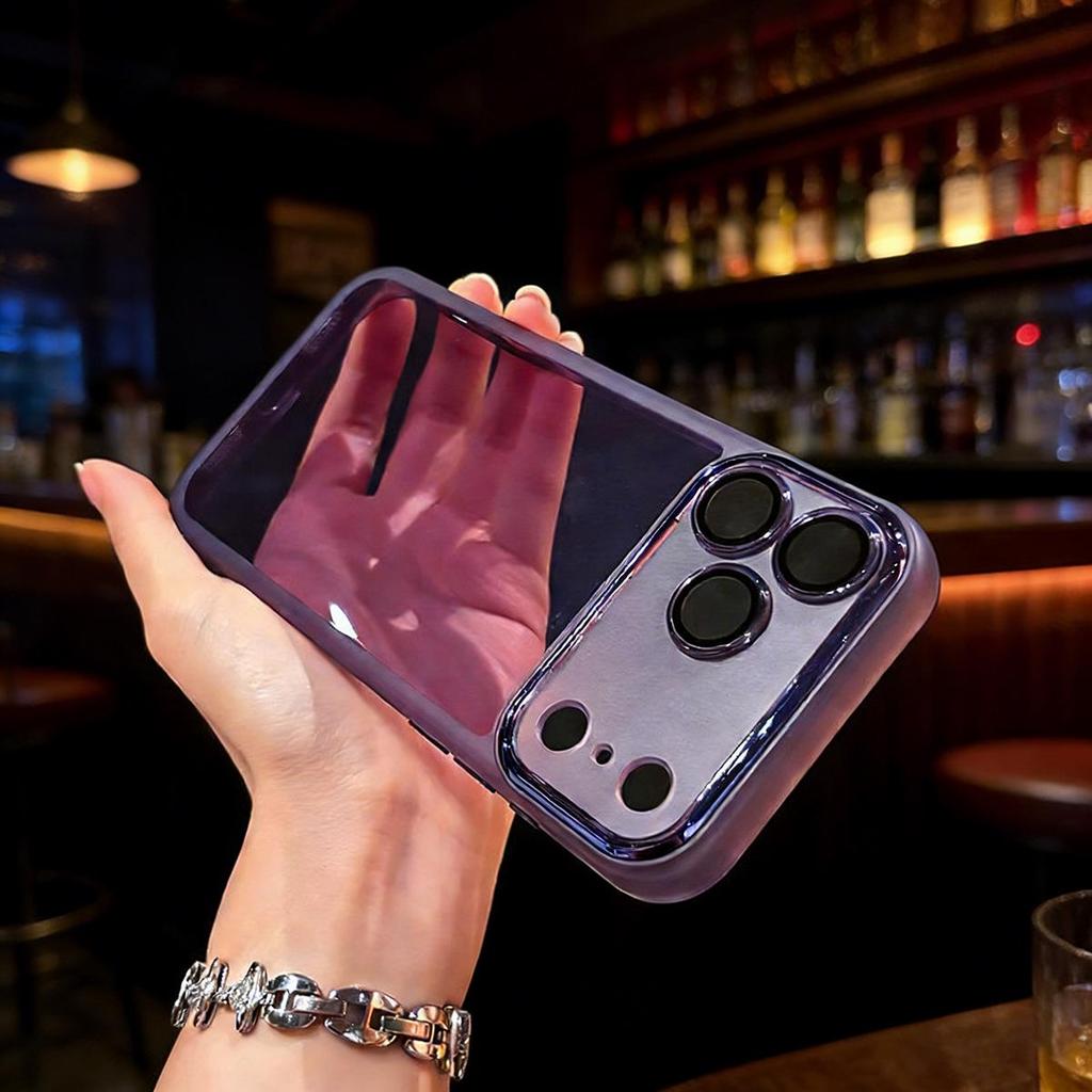 Soft Frosted Lens Film Case for Apple 17 Pro Max/15 Pro/13 Pro Max - Transparent & Simple Design