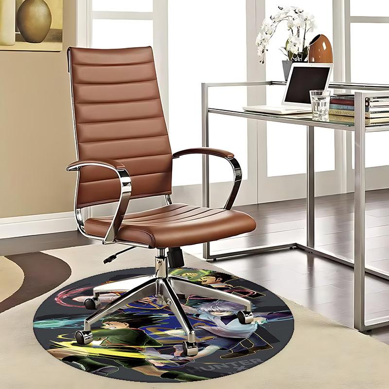 

1pc Hunter x Hunter Anime Cartoon Design Round Carpet - Office Chair Mat, Non-Slip Rug for Home Decor, Living Room, Bedroom, Game Room, Dormitory, Fes 80cm by 80cm