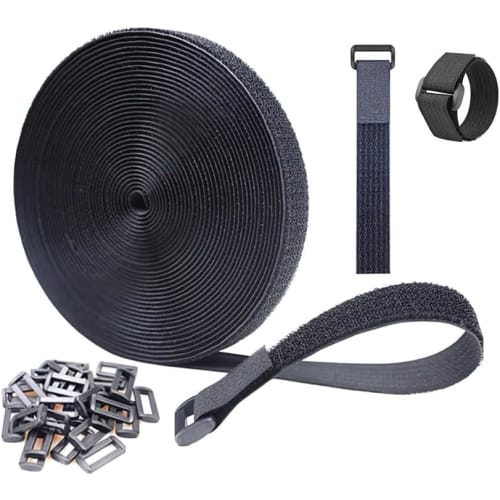 TSUCIA Magic Cable Ties, Freely Cuttable, Hook-and-Loop Fasteners, Cargo Tie Straps, Reusable, for Packaging, Storage, DIY, Commercial, Home, and Indu