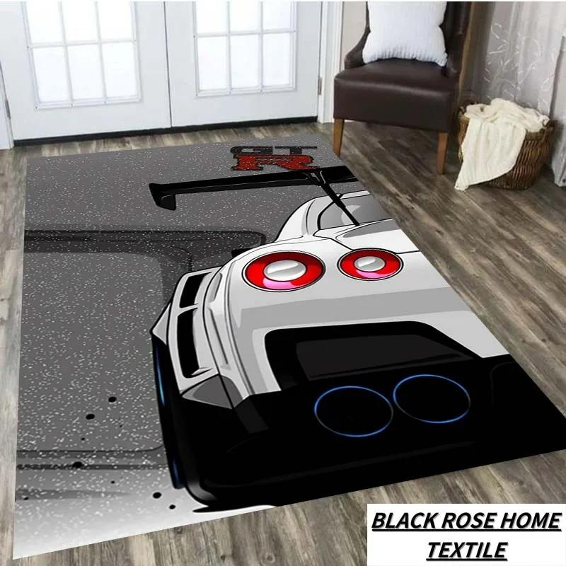 

3D HD Printing Classic GTR Racing Car Area Rug,Carpet for Living Room Bedroom Sofa Doormat Decor Rug Non-slip Floor Mat 40x60cm