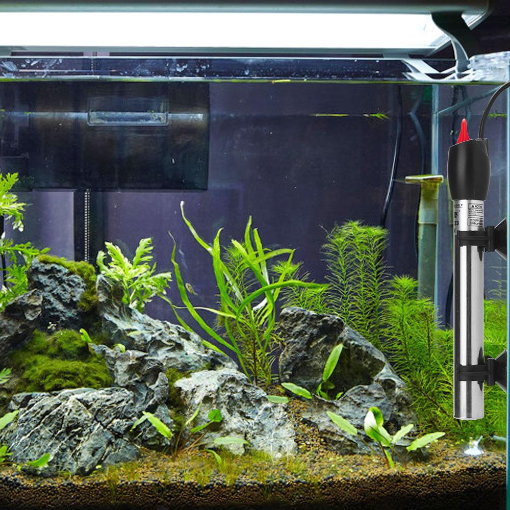 Stainless Steel Aquarium Heater Adjustable Submersible Thermostat Heating Rod 220-240V For Fish Tank