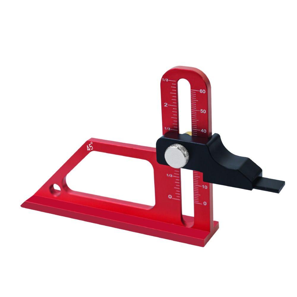 Adjustable Table Saw Depth Gauge with Metric & Inch Scale Angle Ruler Height Measuring Gauge
