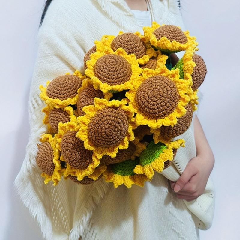 Sunflowers Blanket Set Soft Plush Throw Acrylic Fiber Living Room Bedroom Decoration Daily Use