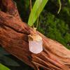 Natural Crystal Stone Irregular Shape Raw Rose Quartz Gold Plated Cap Hanging Ornaments Reiki Healing Gifts
