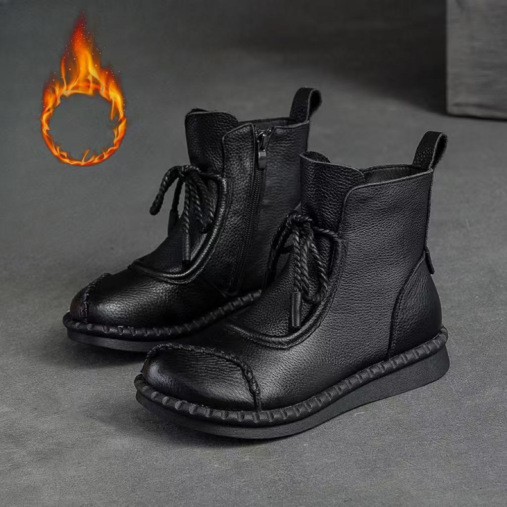 Shoes for Women 2025 Cross-tied Ladies Boot Daily Boots Hot Sale Cotton Shoes Round Toe Comfortable Flat Shoes Women Ankle Boots