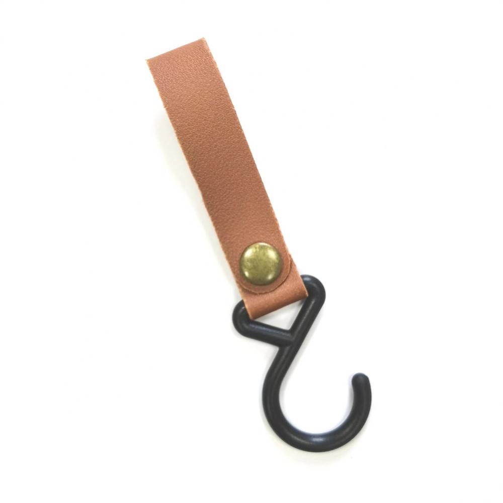 Outdoor Hanging Hooks Rope Clothesline Portable Leather Shelf Hook Durable Storage Rack Lanyard Canopy Hanger S-shaped