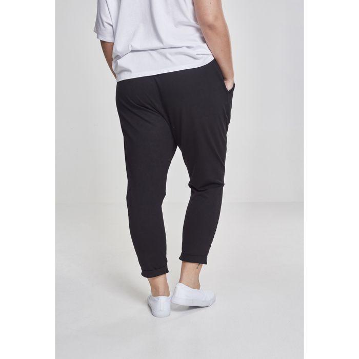 Pantalon femme grandes tailles - Urban Classic - Terry - Noir - Coupe Loose - 7/8ème