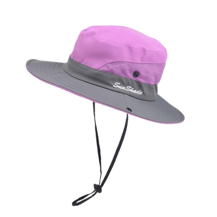 Sommer Damen Outdoor Sonnenhut Zopfloch Fischerhut Sonnenschutz Sonnenhut atmungsaktiv Bergsteigerhut Eltern-Kind-Modell