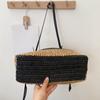 New Striped Crochet Bag Single-shoulder Tote Straw Bag Closed Women's Crossbody Bucket Bag Woven Beach Bag ARI