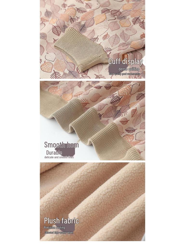 Autumn & Winter Fleece-Lined Floral Cardigan for Moms & Grandmas