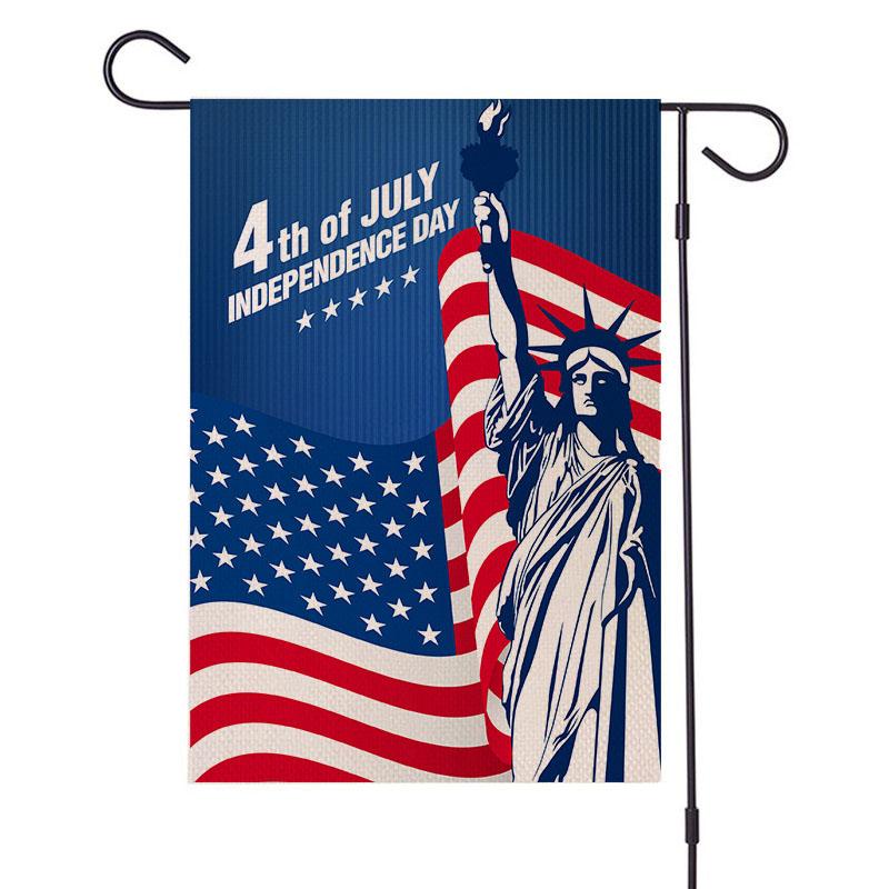 Patriotic One Nation Under Welcome Grădină Steagul Inch Dublu Fețe Ziua Independenței Ziua Memorială Banner de decorare în aer liber