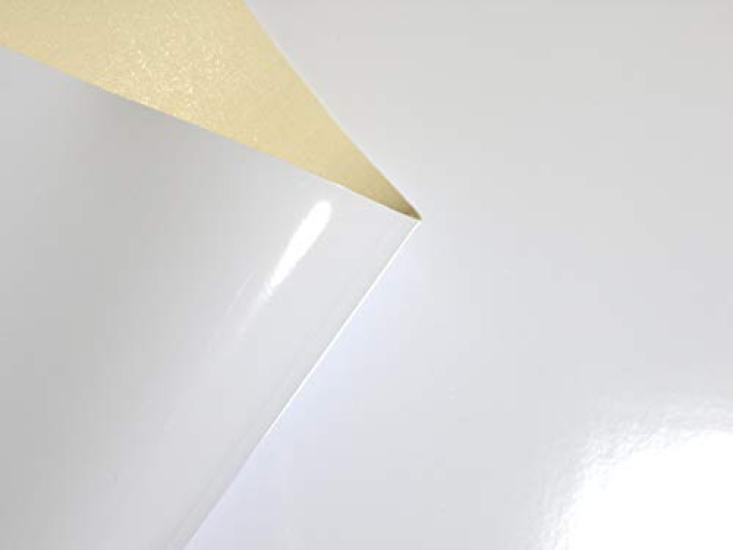 Synthetic leather patent leather fabric 92 x 44 cm fabric, (white)
