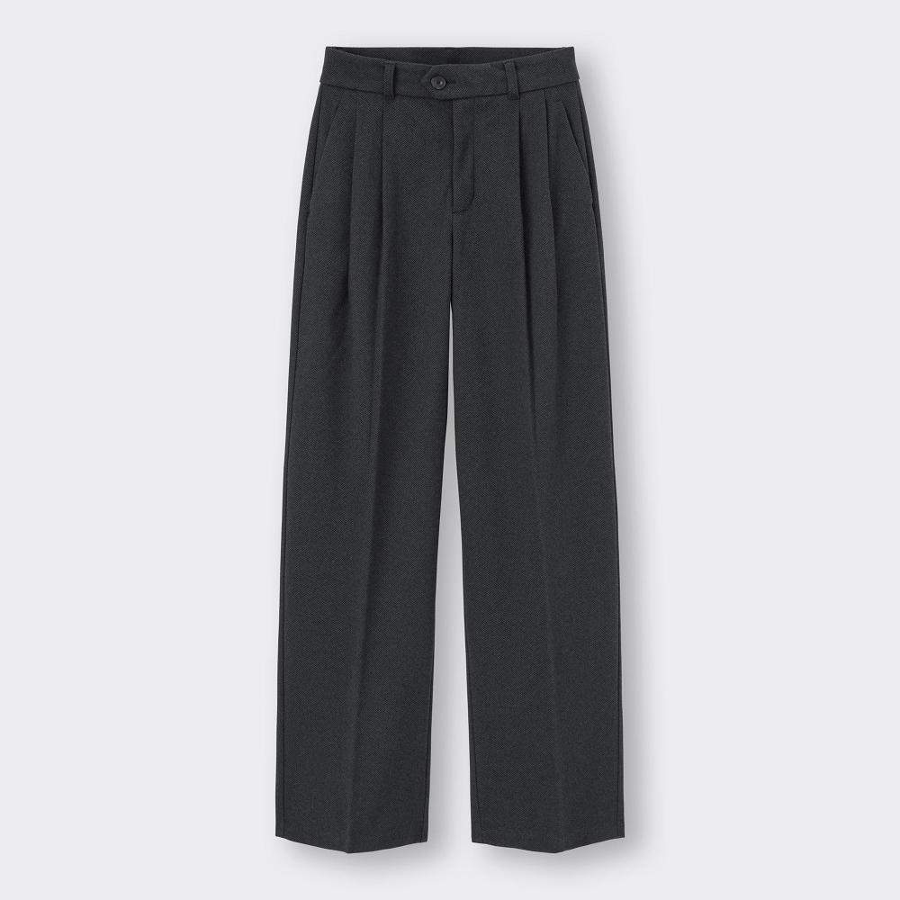 GU by Uniqlo Herringbone Tuck Wide Pants+ec  80.0cm Long 