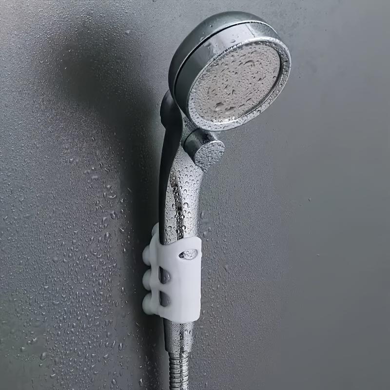Strong Adsorption Silicone Shower Head Holder with Suction Cup Wall-Mounted Bracket for Bathroom, Fits Ceramic Metal and Glass Walls