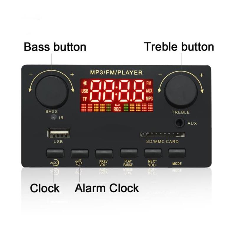 12v 80w Amplifier Bass Decoder Board 2x40w Amplifier Stereo Mp3 Decoding Call Recording Motherboard