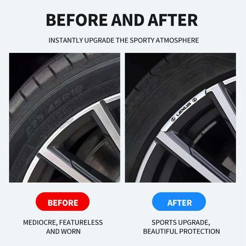 4Pcs Aluminum Alloy Car Wheel Rim Decal Decorative Sticker For Lexus F-SPORT ES RX NX LS UX LM LX GX LC RZ IS CT GS RC HS SC TXLY8 