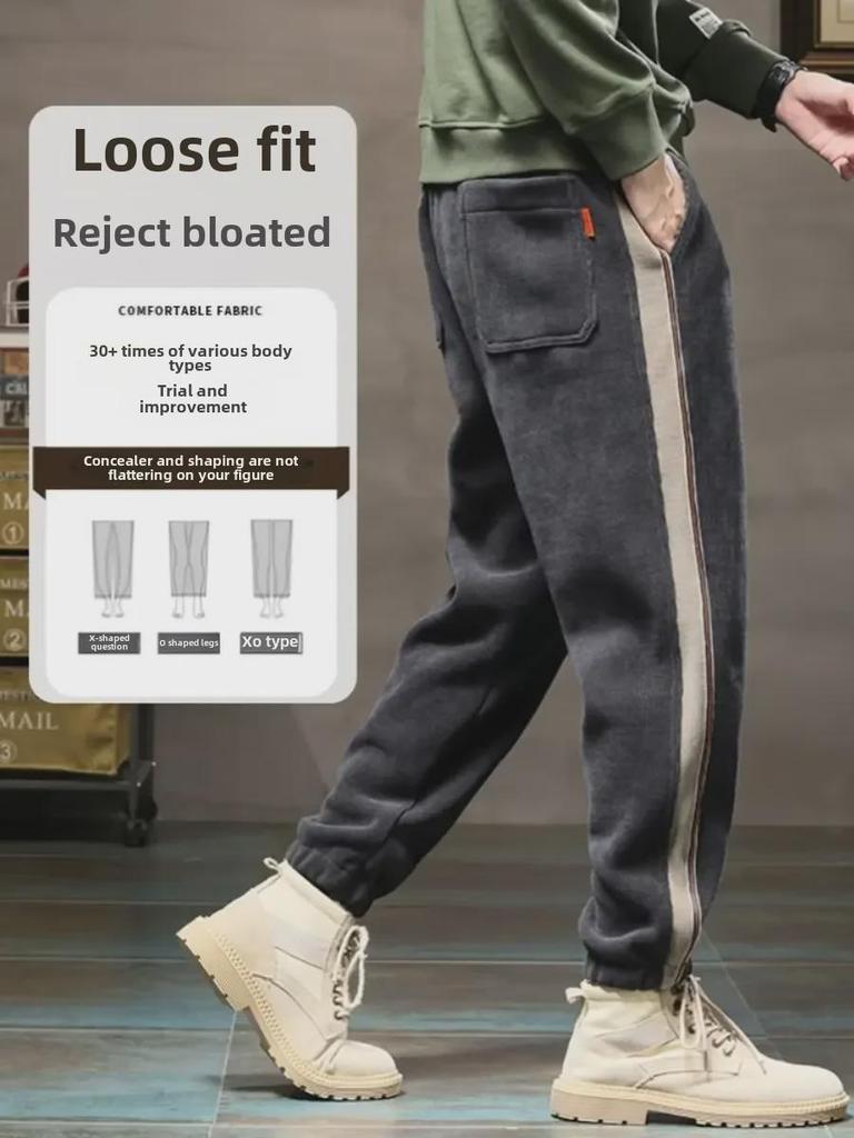 2024 Herren Herbst/Winter Dicke Samt Kordhose Jogginghose: Lockere Passform, Warm & Trendig