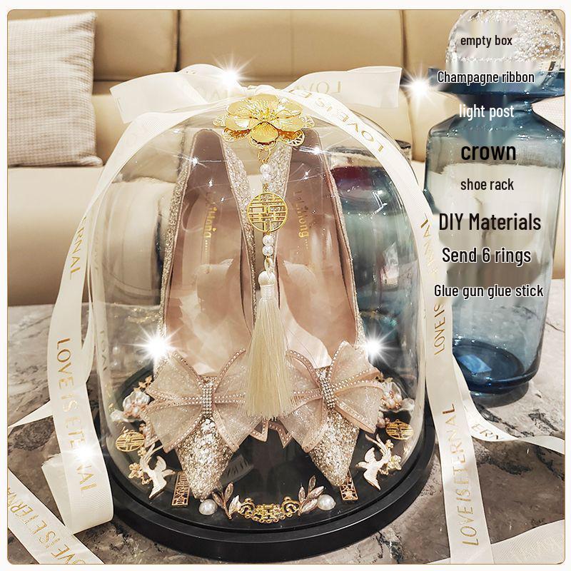 Hidden Wedding Shoe Box Ring Toss Game and Door Blocking Prank Props Set
