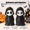 3D Printed Skeleton Statue Grim Reaper Figurine, Gothic Black Robe Statue, Spooky Desktop Figurine Mini Model Toy for Halloween Decoration Robed