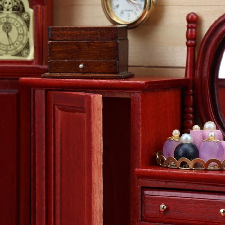 Miniature Dresser For 1/12 Doll House European Styles Furniture with Functional Drawer Door Craft Model Scene Display