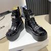 Comic Con Cos Boots Punk Thick-soled Martin Boots Belt Buckle Knight Short Boots Lace-up Heightening Fashion Short Boots
