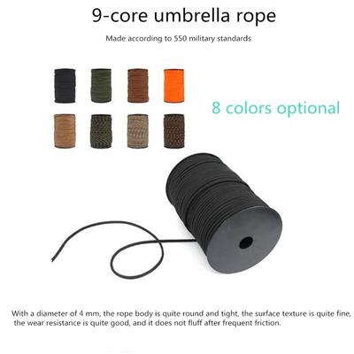 Cuerda Paracord de Paracaídas de 100M y 9 Núcleos Cuerda de Supervivencia para Emergencias de Camping
