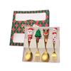 Reindeer Cartoon Christmas Spoon & Fork Set - Cute Stainless Steel Gift in Color Box
