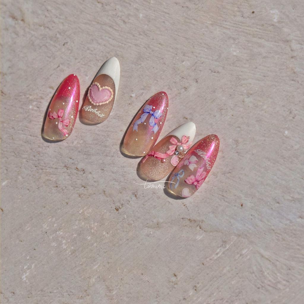 Präglade Färgglada Rosett Nagelklistermärken DIY Gör Kreativa Dekorativa Klistermärken