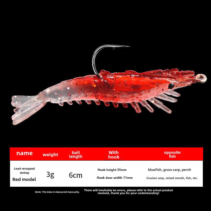 Bleikopf-Weichgarnelen-Köder 3g/6cm: Ideal zum Süßwasser-/Salzwasserfischen auf Rapfen, Barsch und Mandarinfisch.