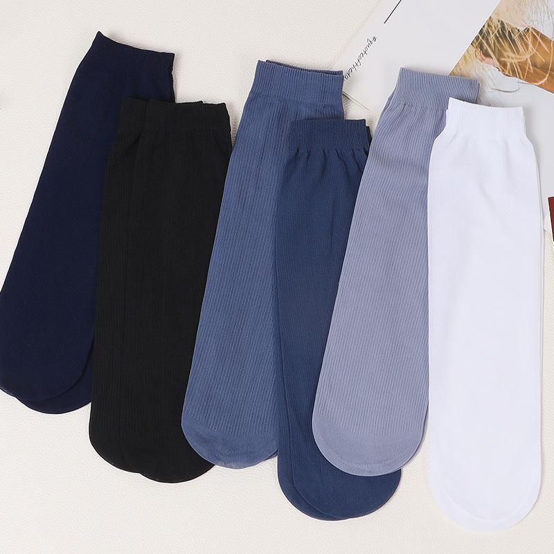Men's Cool Breathable Mid-Calf Silk Socks - Middle-Aged & Elderly
