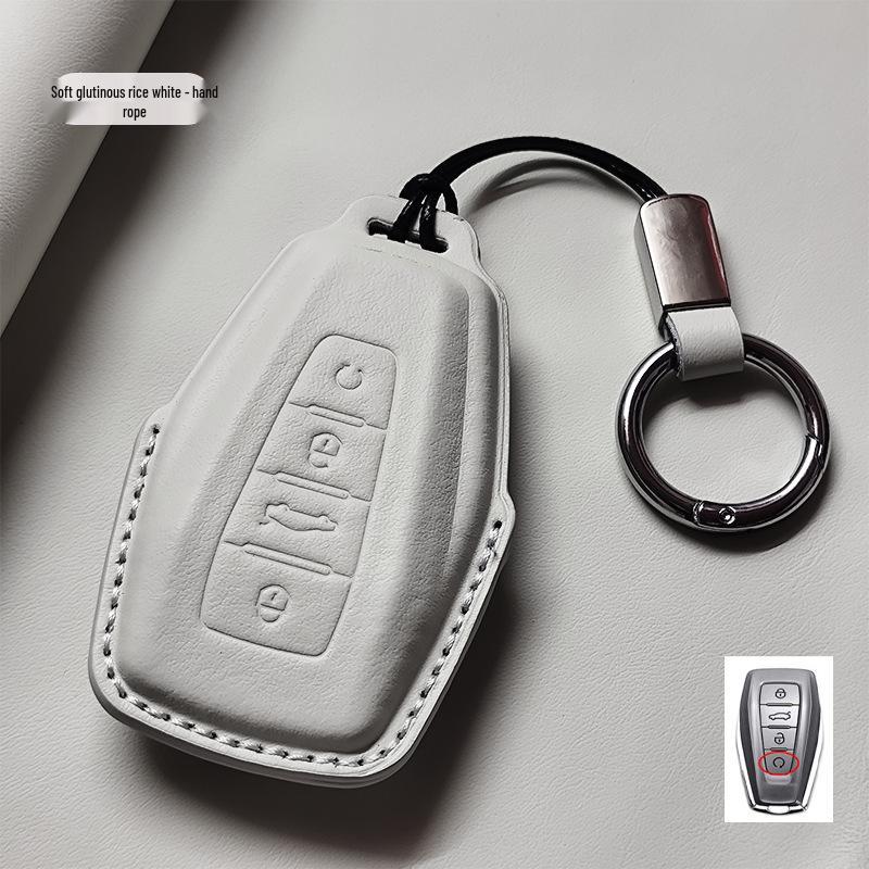 Compatible with Geely Emgrand, Binyue, Vision X6, Binrui, Boyue - Genuine Leather Key Case