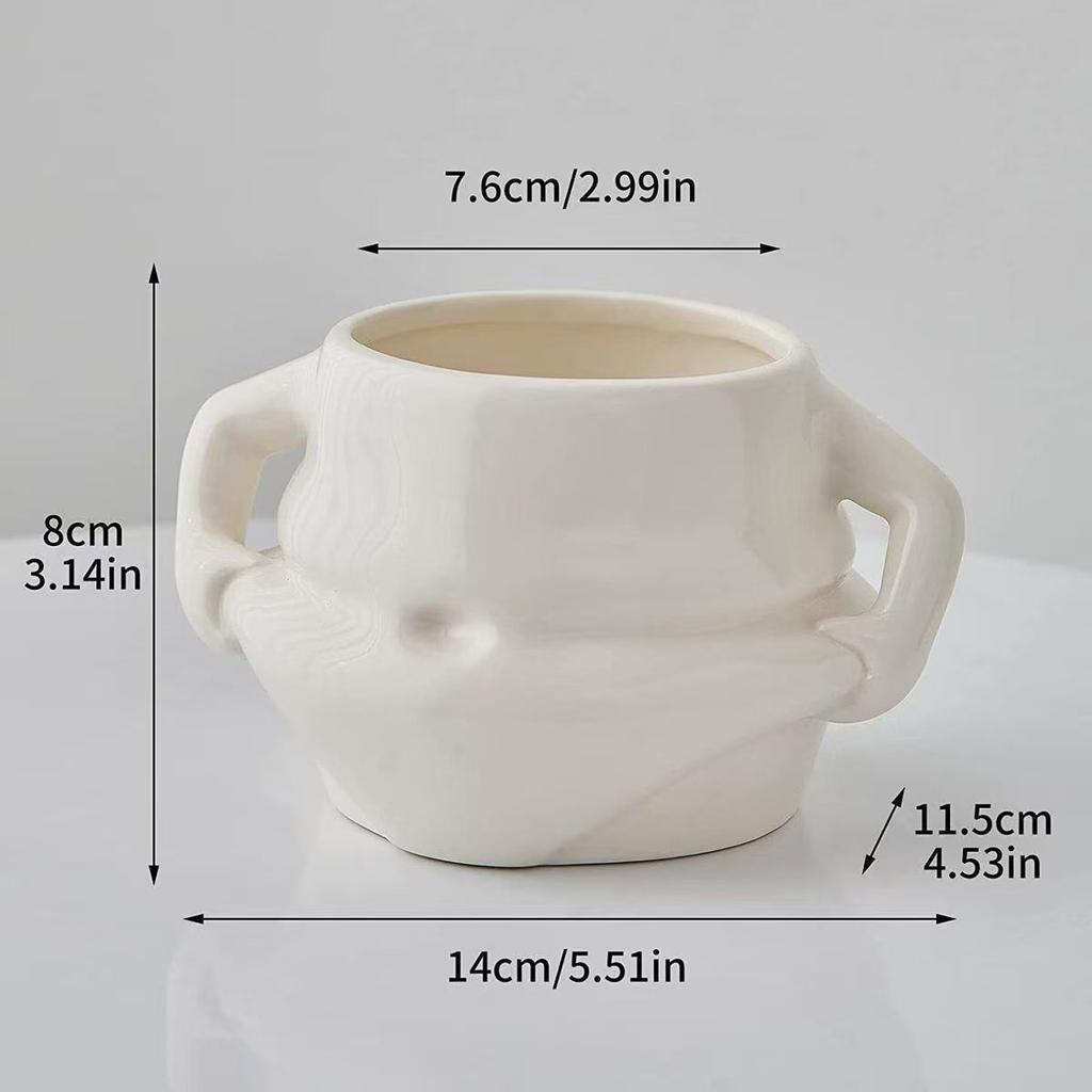 Kawaii Ceramic Coffee Mug Cute Pinch Belly Porcelain Cup Creative Funny Drinking Mug for Breakfast Milk Water