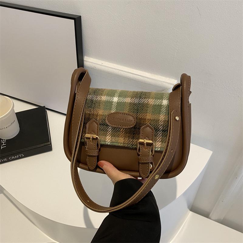 

Ретро мода тренд клетчатая сумка для женщин большой емкости весенняя мода пригородная сумка через плечо одно плечо женская