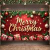 Photo Prop Cozy Design Santa Claus Banner Festive Decor Colorful Lights Christmas Banner For Home Decoration Event Decor Indoor