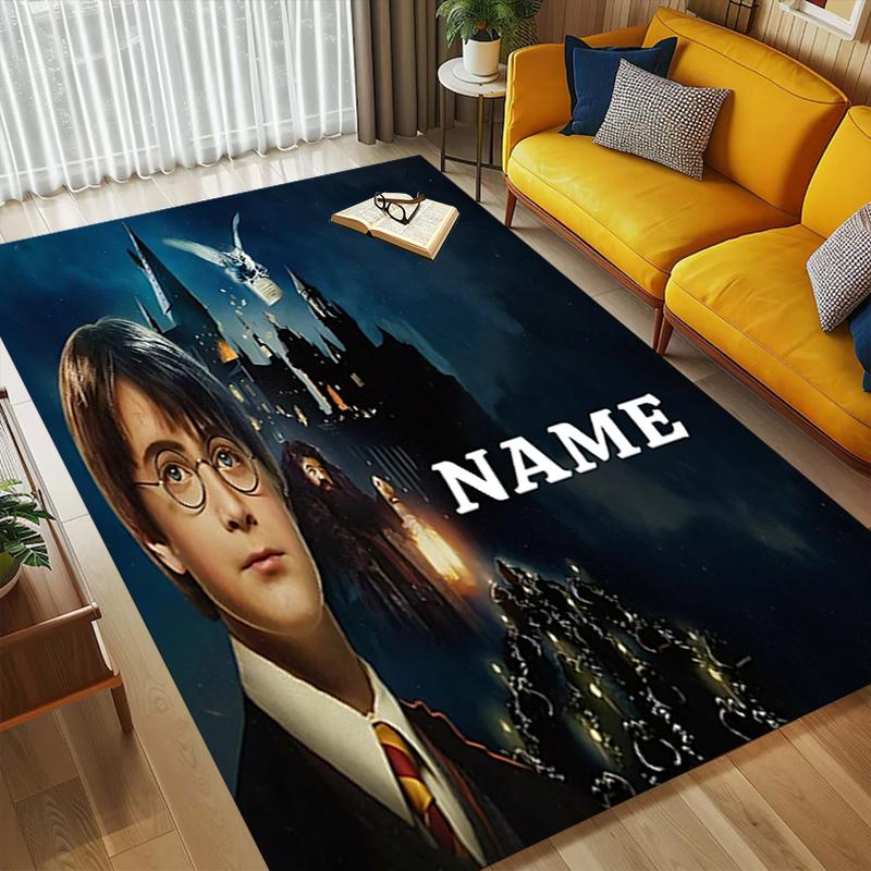 Custom Name Owl Magic Living Room Non-Slip Area Rug Soft Carpet for Bedroom Kids Playroom Sofa Office Home Decor Doormat